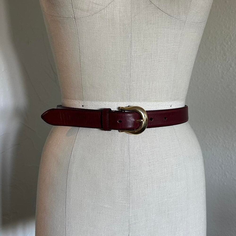 Cipriani for Nordstrom small Belt deep rich brown leather belt gold buckle - Picture 1 of 5